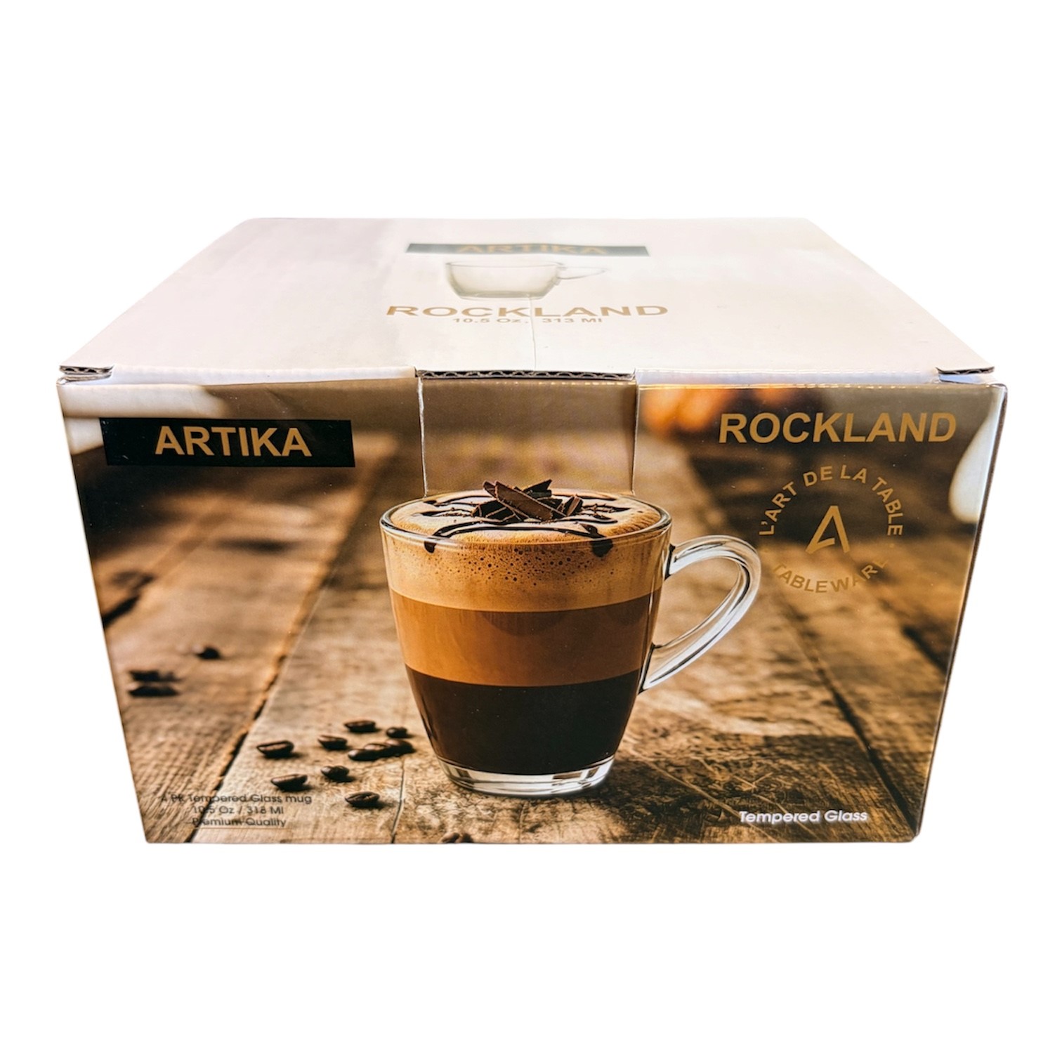 Artika Rockland 4 Pk 10.5 Oz Tempered Glass Mug