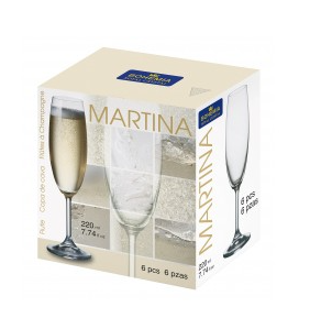 Martina Cristallin 220 Ml  Verre À Champagne Ensemble De 6
