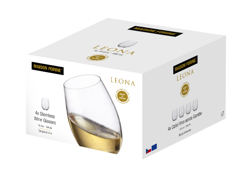 Leona Cristallin 590 Ml Verre Sans Pied 4/Pk