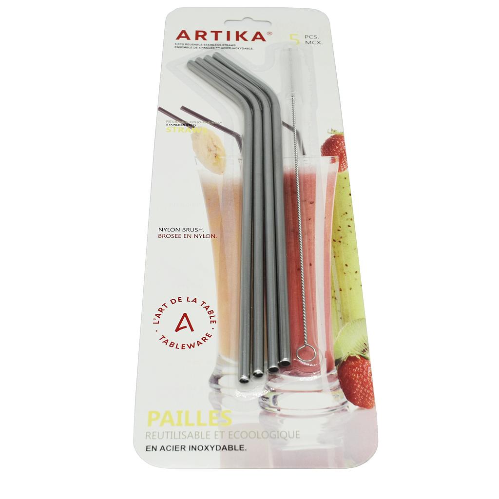 4 Pailles En Acier Inoxydable + Une Brosse 🚩PROMOTION