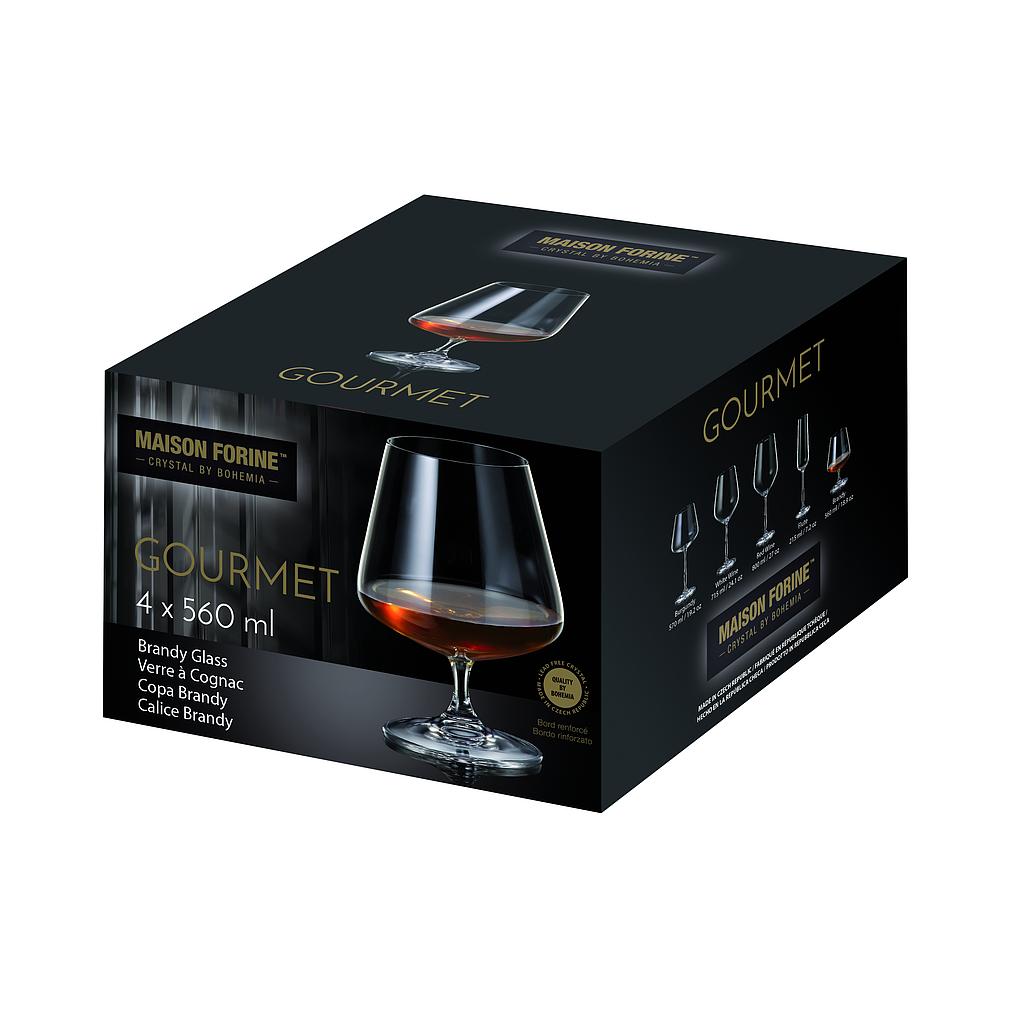 Ensemble De 4 Cristalline Verre À Brandy Gourmet 560 Ml