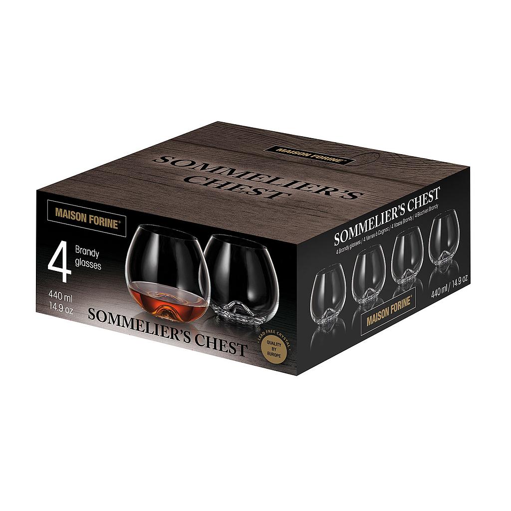 Sommelier's Chest 4 Pk Brandy Crystalline Glass  440 Ml