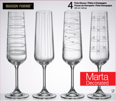 Ensemble De 4 Verre À Champagne Marta 205 Ml