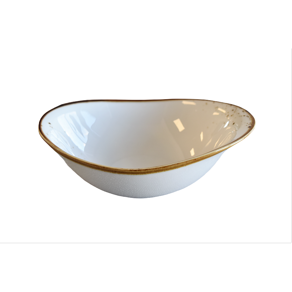 "Terra" 7.25"X5.25" Oval Bowl Dap-White