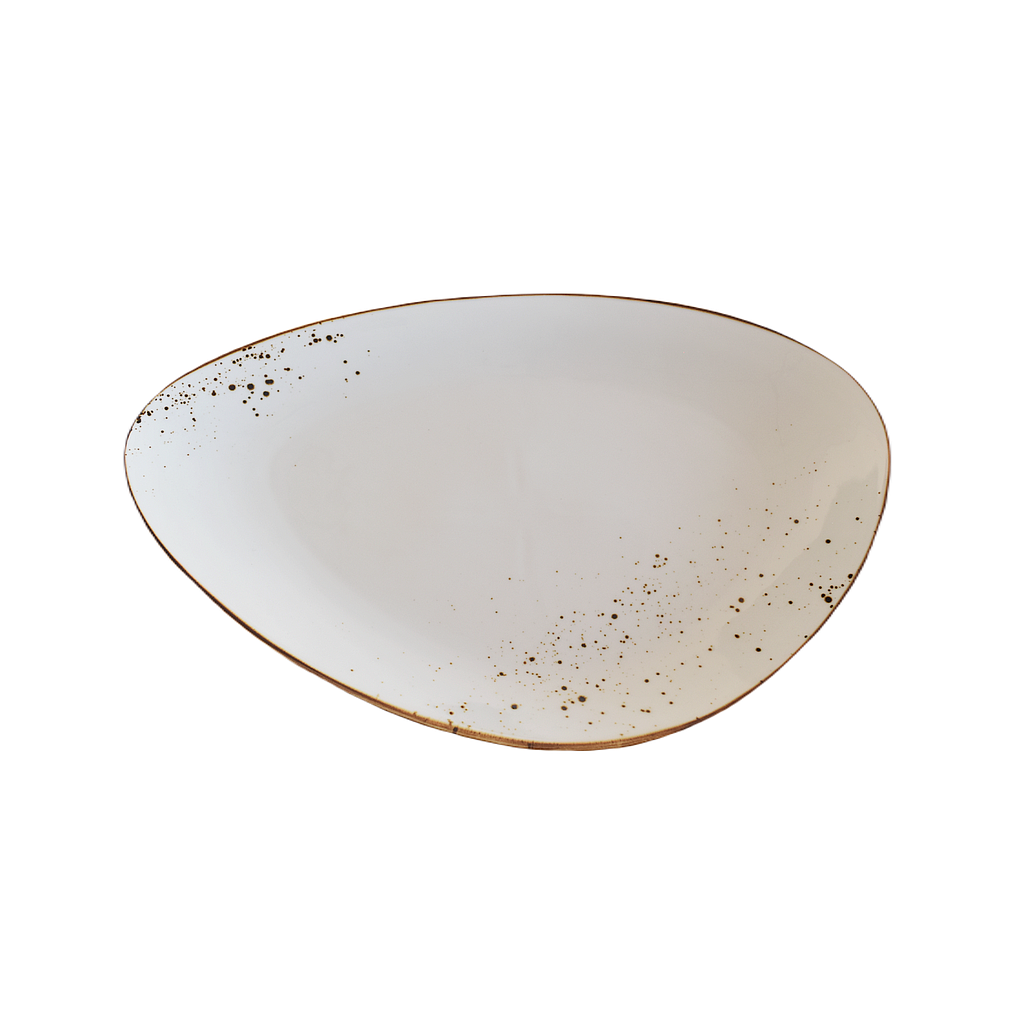 "Terra" 14.5" Assiette Triangulaire Dap-Blanc