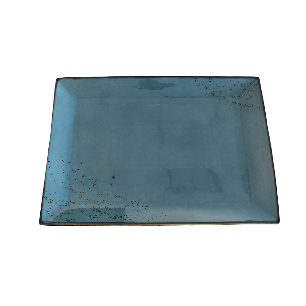 "Terra" 14"X10" Rectangular Plate Dap-New Blue