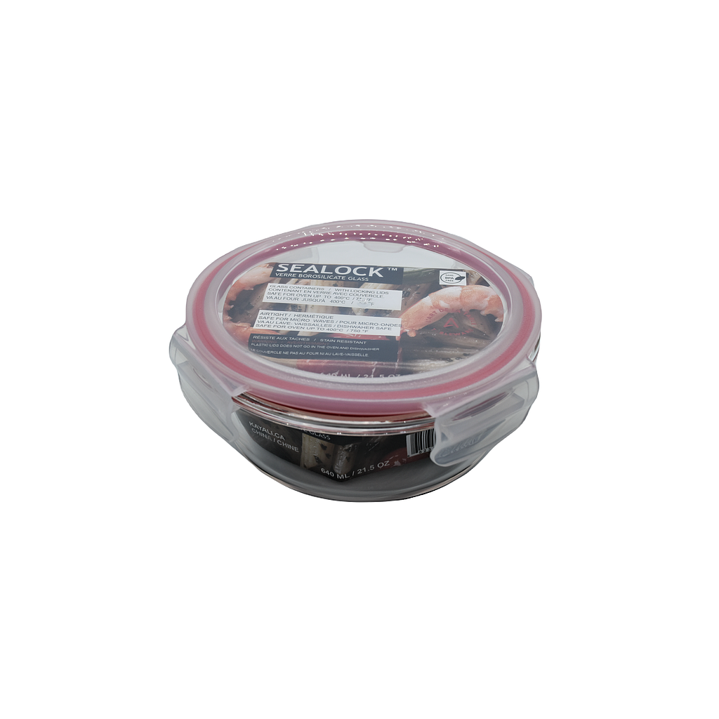 Sealock 620 Ml Borosilicate Round Glass Container