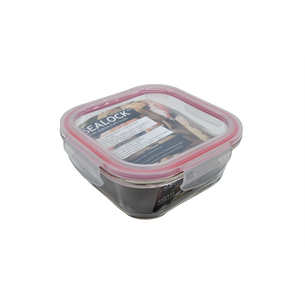 Sealock 800 Ml Borosilicate Square Glass Container