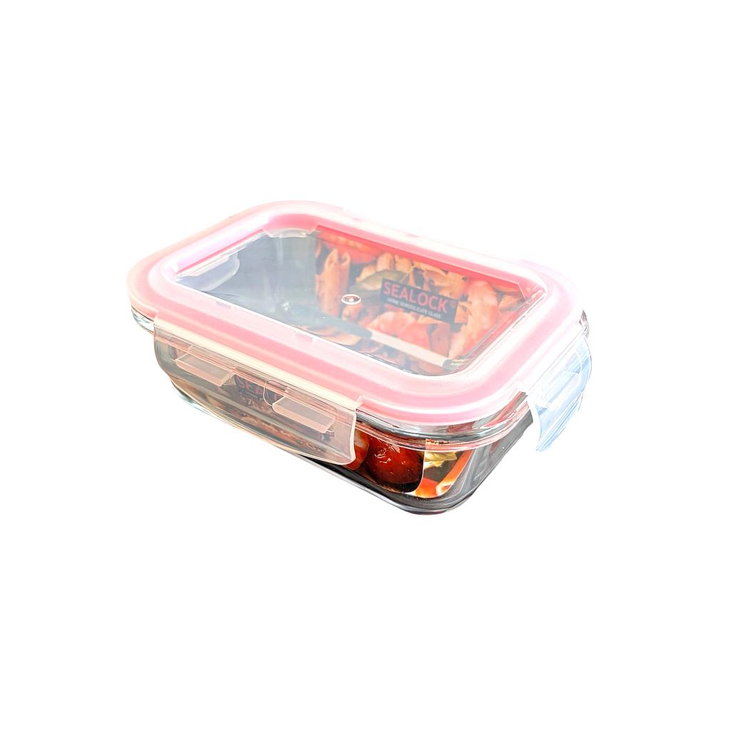 Sealock 370 Ml Borosilicate Rect. Glass Container