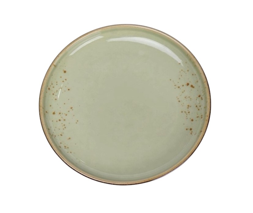 "Terra" 9.5" Round Plate Dap-Light Green