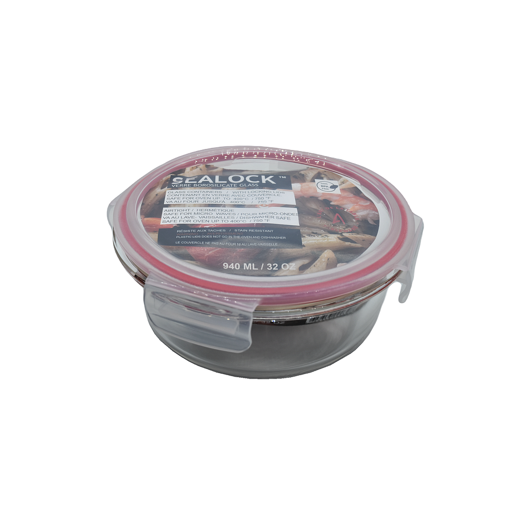 Sealock 970 Ml Round Glass Container/ Airtight Lid